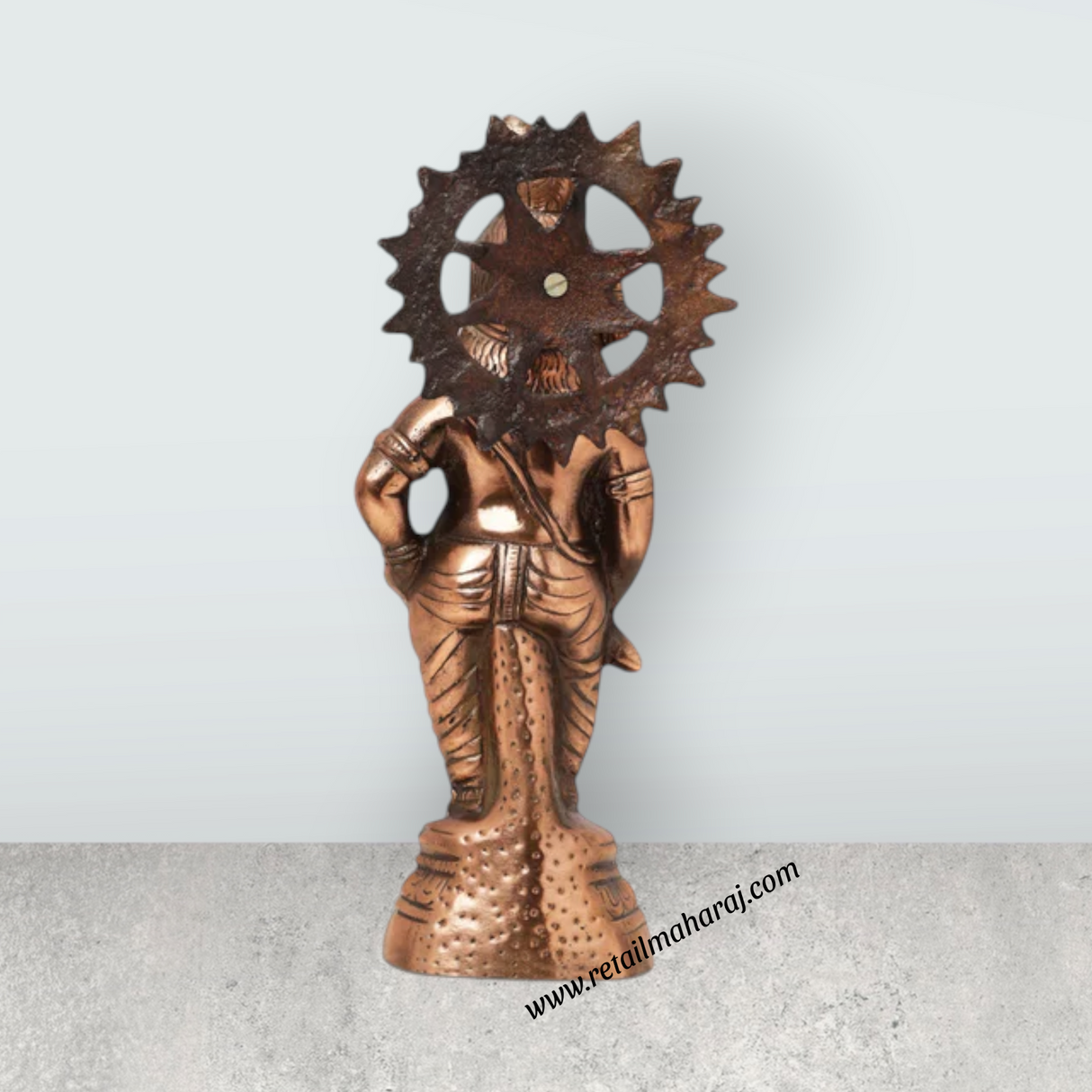 Krishna Murti - 12 x 5 Inches | Copper Oxidised Krishna Idol/ Standing Krishna Statue for Pooja/ 640 Gms Approx - Retail Maharaj