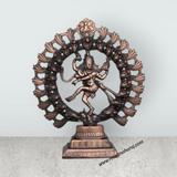 Natraj Murti - 12 x 10 Inches | Copper Oxidised Nataraja Vigraham for Pooja/ 720 Gms Approx - Retail Maharaj