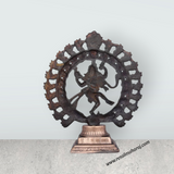 Natraj Murti - 12 x 10 Inches | Copper Oxidised Nataraja Vigraham for Pooja/ 720 Gms Approx - Retail Maharaj
