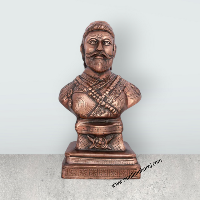 Shivaji Maharaj Statue - 15 x 8 Inches | Copper Oxidised Shivaji Statue/ Shivaji Maharaj Murti for Home/ 1.760 Kgs - Retail Maharaj