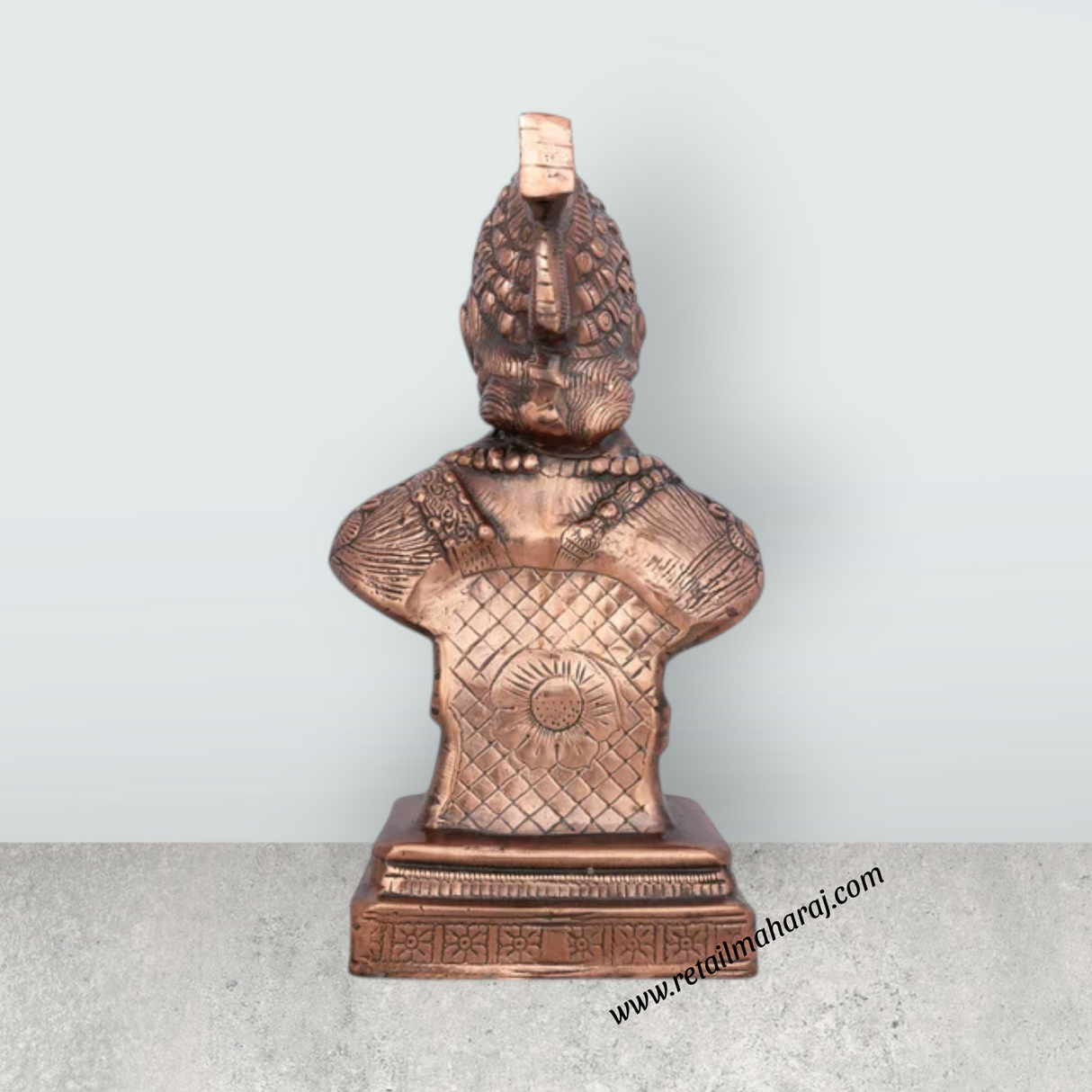 Shivaji Maharaj Statue - 15 x 8 Inches | Copper Oxidised Shivaji Statue/ Shivaji Maharaj Murti for Home/ 1.760 Kgs - Retail Maharaj