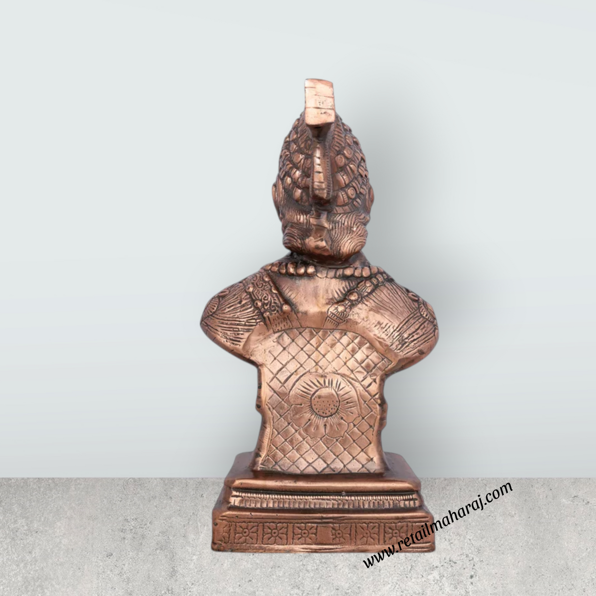 Shivaji Maharaj Statue - 15 x 8 Inches | Copper Oxidised Shivaji Statue/ Shivaji Maharaj Murti for Home/ 1.760 Kgs - Retail Maharaj