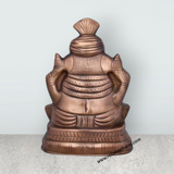 Pagdi Ganesh Murti – 13.5 x 10 Inches Copper Oxidised Ganpati Idol for Pooja - Retail Maharaj