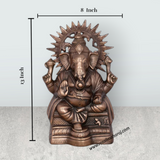 Laddu Ganesh Murti – 13 x 8 Inches Copper Oxidised Ganpati Idol for Pooja - Retail Maharaj