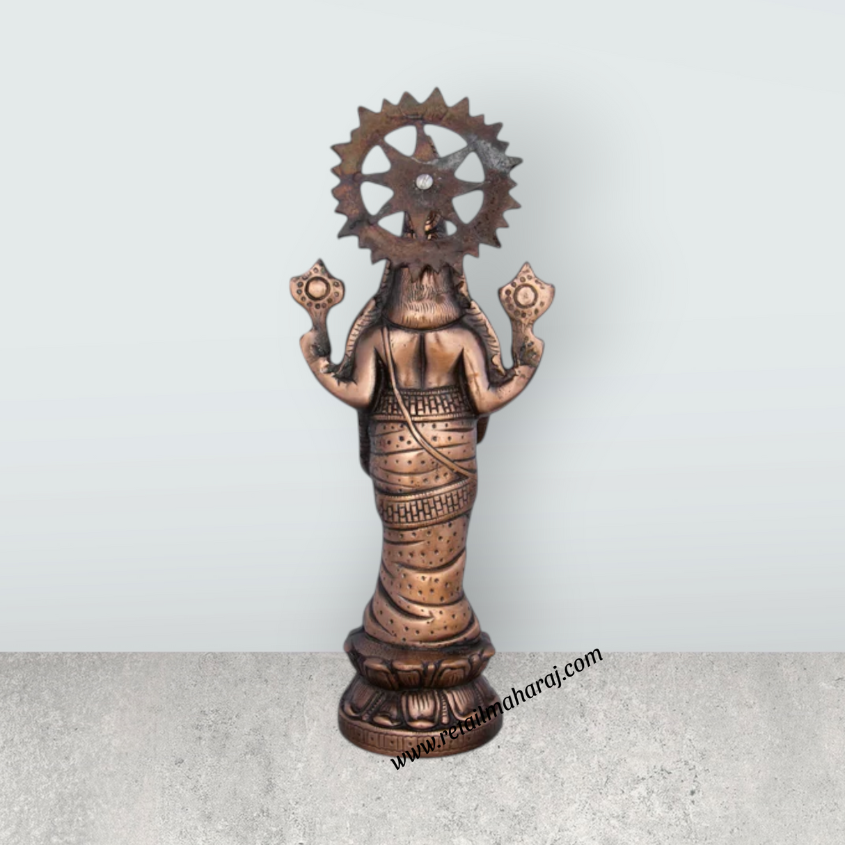 Standing Balaji Murti - 16 x 7 Inches | Copper Oxidised Balaji Idol/ Balaji Statue for Home Decor/ 1.100 Gms - Retail Maharaj