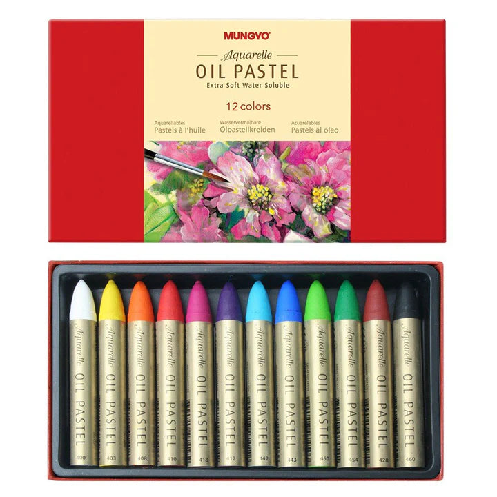 Mungyo Extra Soft Water Soluble Oil Pastel Set of 12 Aquarelle - Retail Maharaj