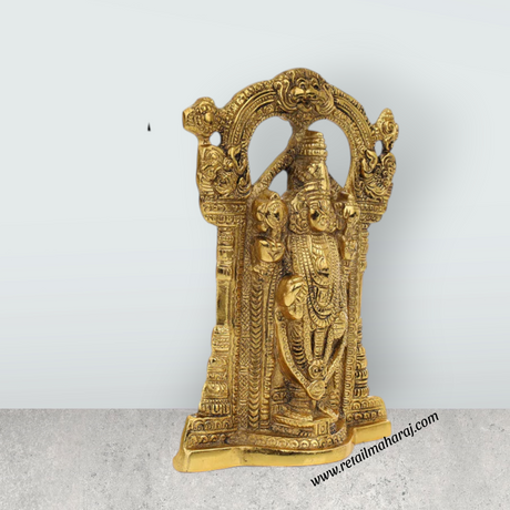 Balaji Murti - 9 Inches | Tirupati Balaji Idol/ Aluminium Material/ Tirupati Balaji Statue for Pooja - Retail Maharaj