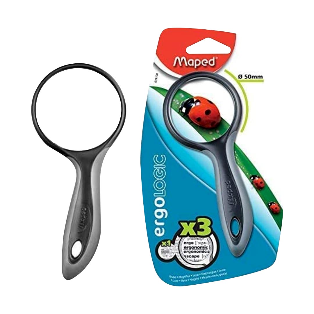 Maped Ergologic Magnifying Glass with Ergonomic Handle 50mm and 75mm - Retail Maharaj