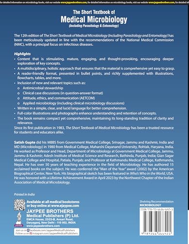 THE SHORT TEXTBOOK OF MEDICAL MICROBIOLOGY (INCLUDING PARASITOLOGY & ENTOMOLOGY) - Retail Maharaj