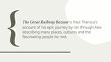 Great Railway Bazaar, The (Penguin Modern Classics) - Retail Maharaj