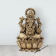 Ganesh Murti - 6 x 4 Inches | Brass Vinayaka Idol / Ganesh Sitting On Lotus for Pooja/ 680 Gms Approx - Retail Maharaj