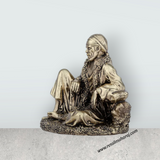 Saibaba Statue - 4 x 3.25 Inches | Saibaba Sitting Idol/ Brass Idol/ Sai Baba Vigraham for Pooja/ 280 Gms Approx - Retail Maharaj