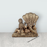 Laxmi Vishnu Idol - 5 x 5 Inches | Vishnu Lakshmi Sheshnag Statue/ Brass Idol for Pooja/ 565 Gms Approx - Retail Maharaj