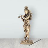 Krishnan Statue - 5 x 2.5 Inches | Brass idol/ Krishna Flute Statue for Pooja/ 155 Gms Approx - Retail Maharaj