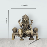 Laxmi Devi Statue - 5.5 x 5.5 Inches | Brass Idol/ Lakshmi Statue Sitting On Sinhasan/ 770 Gms Approx