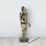Laxmi Statue - 7 x 2.5 Inches | Laxmi Idol Standing On Lotus/ Brass Idol for Pooja/ 285 Gms Approx - Retail Maharaj
