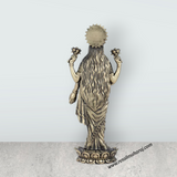 Laxmi Statue - 7 x 2.5 Inches | Laxmi Idol Standing On Lotus/ Brass Idol for Pooja/ 285 Gms Approx - Retail Maharaj