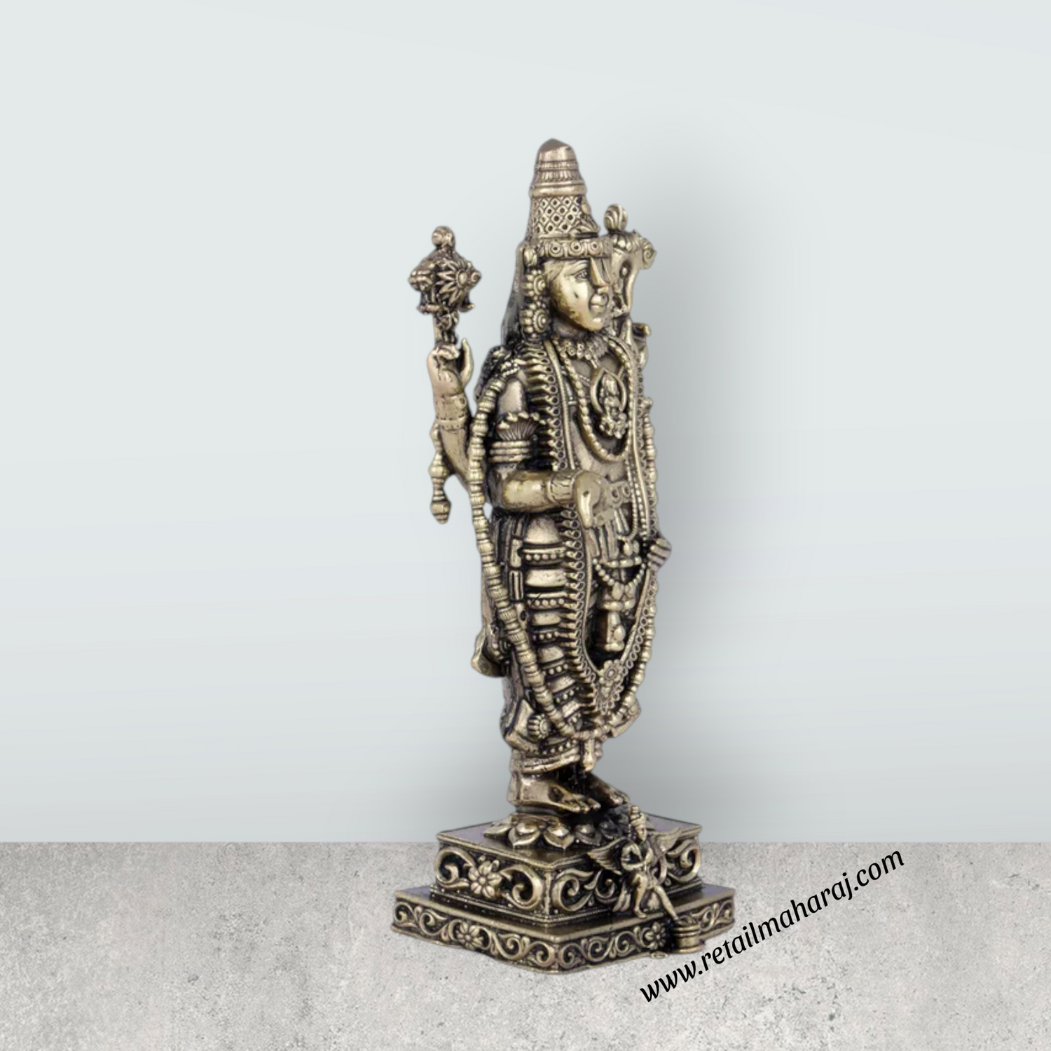 Balaji Murti - 6 x 3 Inches | Brass Idol/ Balaji Idol for Pooja/ 355 Gms Approx - Retail Maharaj