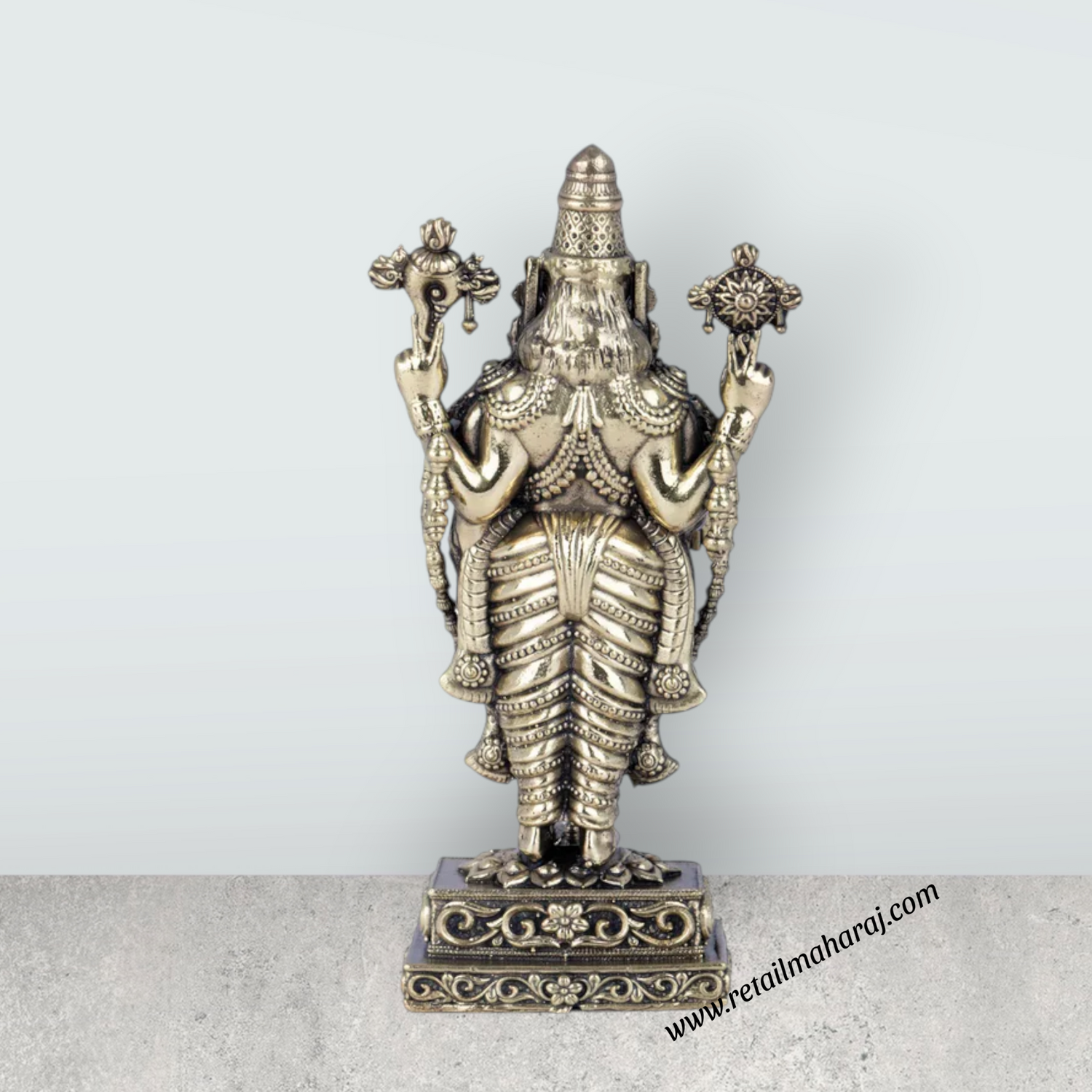 Balaji Murti - 6 x 3 Inches | Brass Idol/ Balaji Idol for Pooja/ 355 Gms Approx - Retail Maharaj