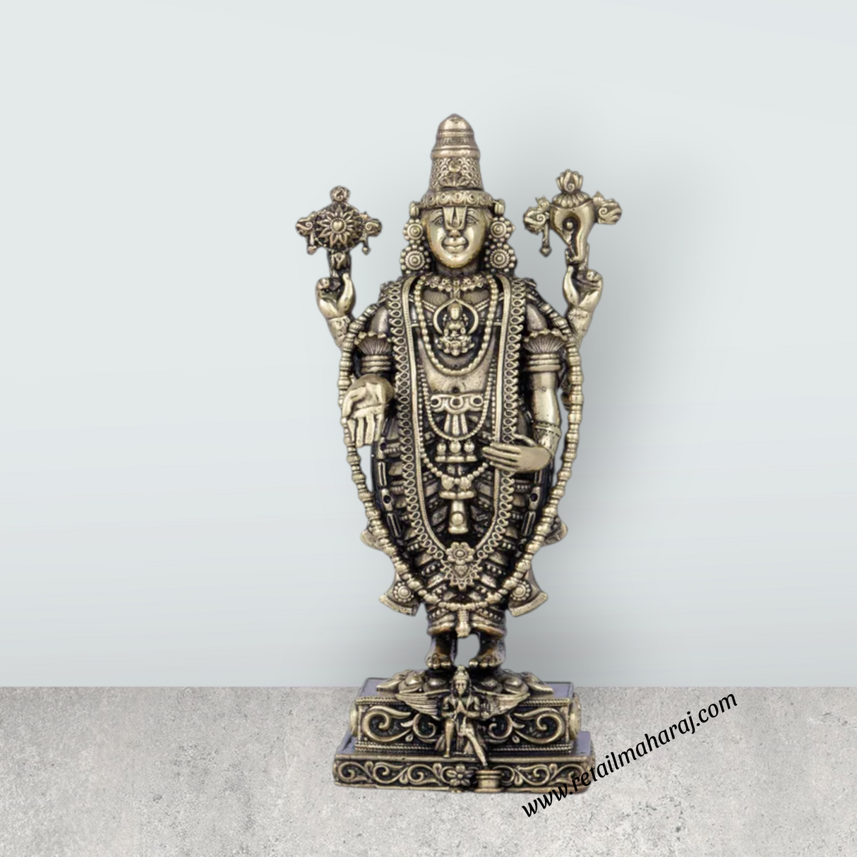 Balaji Murti - 6 x 3 Inches | Brass Idol/ Balaji Idol for Pooja/ 355 Gms Approx - Retail Maharaj
