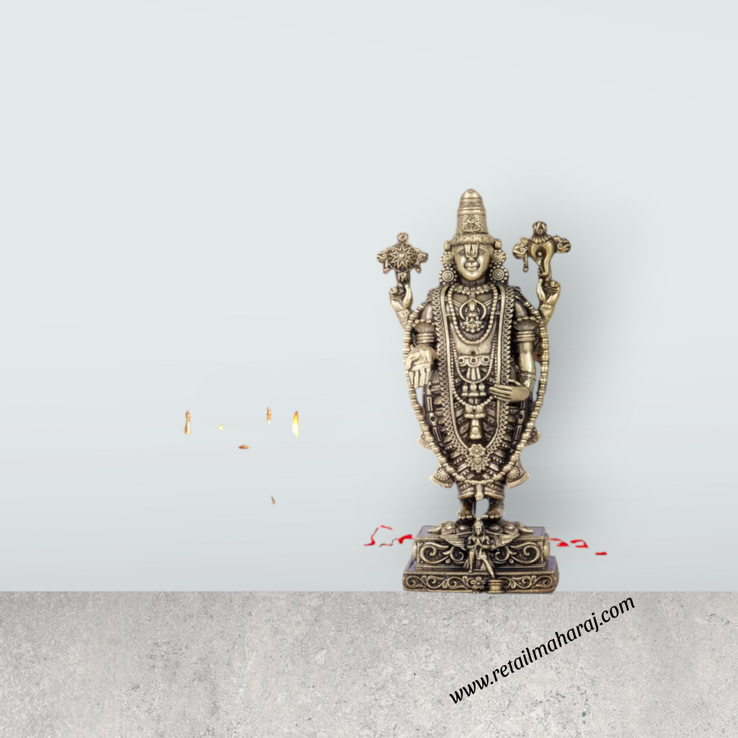 Balaji Murti - 6 x 3 Inches | Brass Idol/ Balaji Idol for Pooja/ 355 Gms Approx - Retail Maharaj