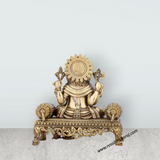 Ganesh Murti - 5.5 x 5.5 Inches | Brass Idol/ Vinayaka Idol for Pooja/ 875 Gms Approx
