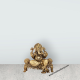 Ganesh Murti - 5.5 x 5.5 Inches | Brass Idol/ Vinayaka Idol for Pooja/ 875 Gms Approx