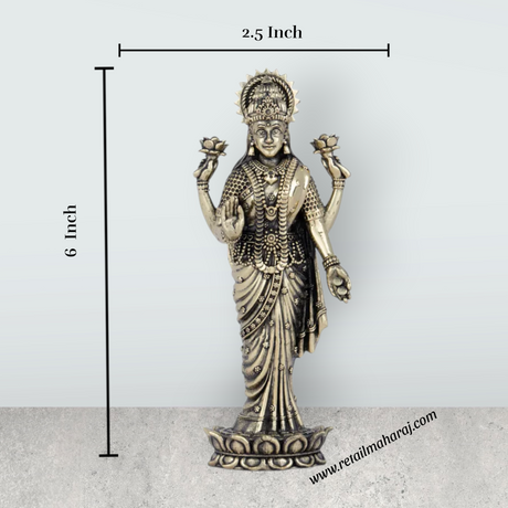 Vishnu Murti - 6 x 2.25 Inches | Brass Vishnu Idol/ Lord Vishnu Murti Statue for Pooja/ 245 Gms Approx - Retail Maharaj