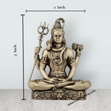 Shivan Statue - 3 x 2 Inches | Sitting Shiva Statue/ Brass Idol for Pooja/ 95 Gms Approx - Retail Maharaj