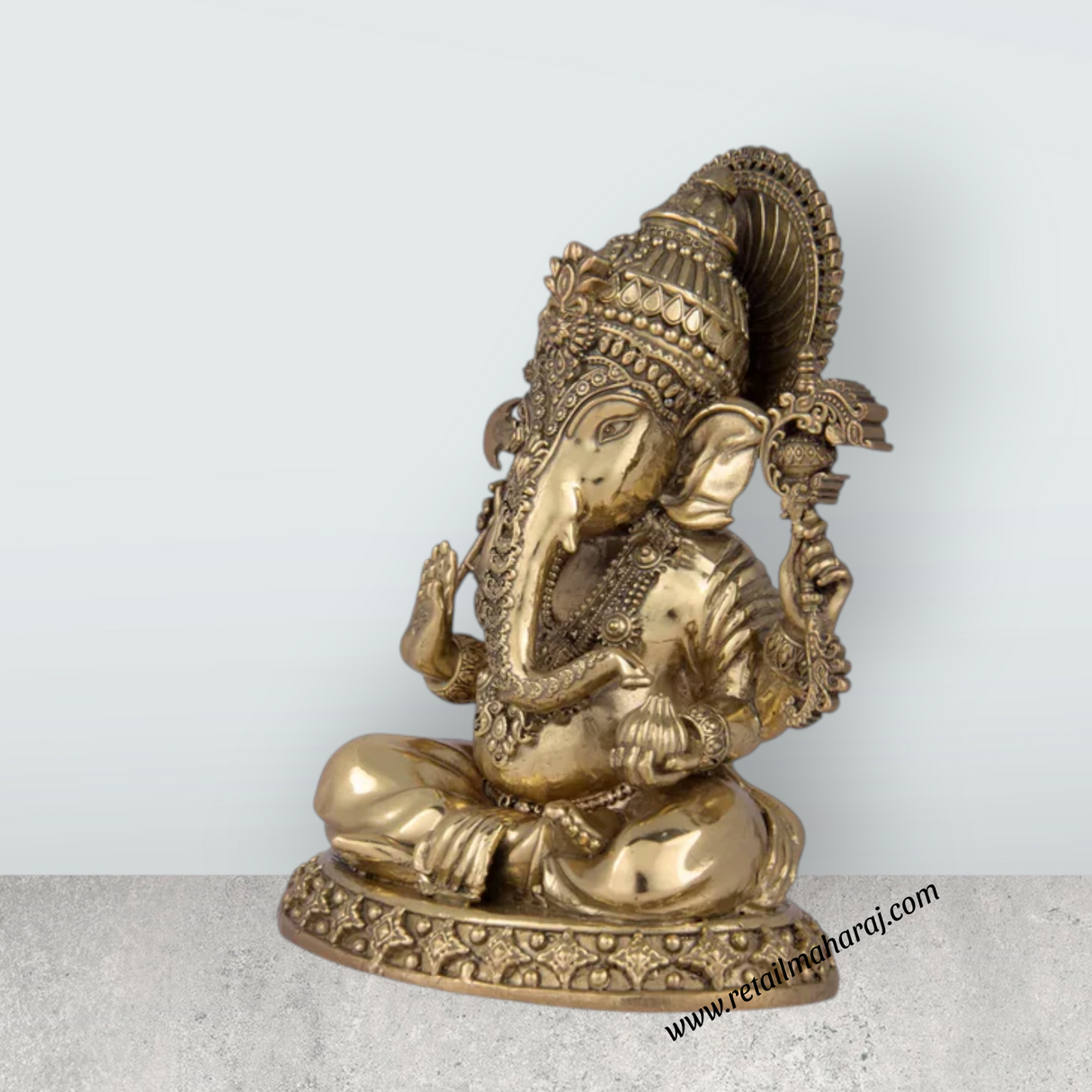 Ganesha Murti Statue - 6.75 x 5 Inches | Brass Idol/ Vinayaka Idol for Pooja/ 985 Gms Approx