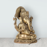 Ganesha Murti Statue - 6.75 x 5 Inches | Brass Idol/ Vinayaka Idol for Pooja/ 985 Gms Approx
