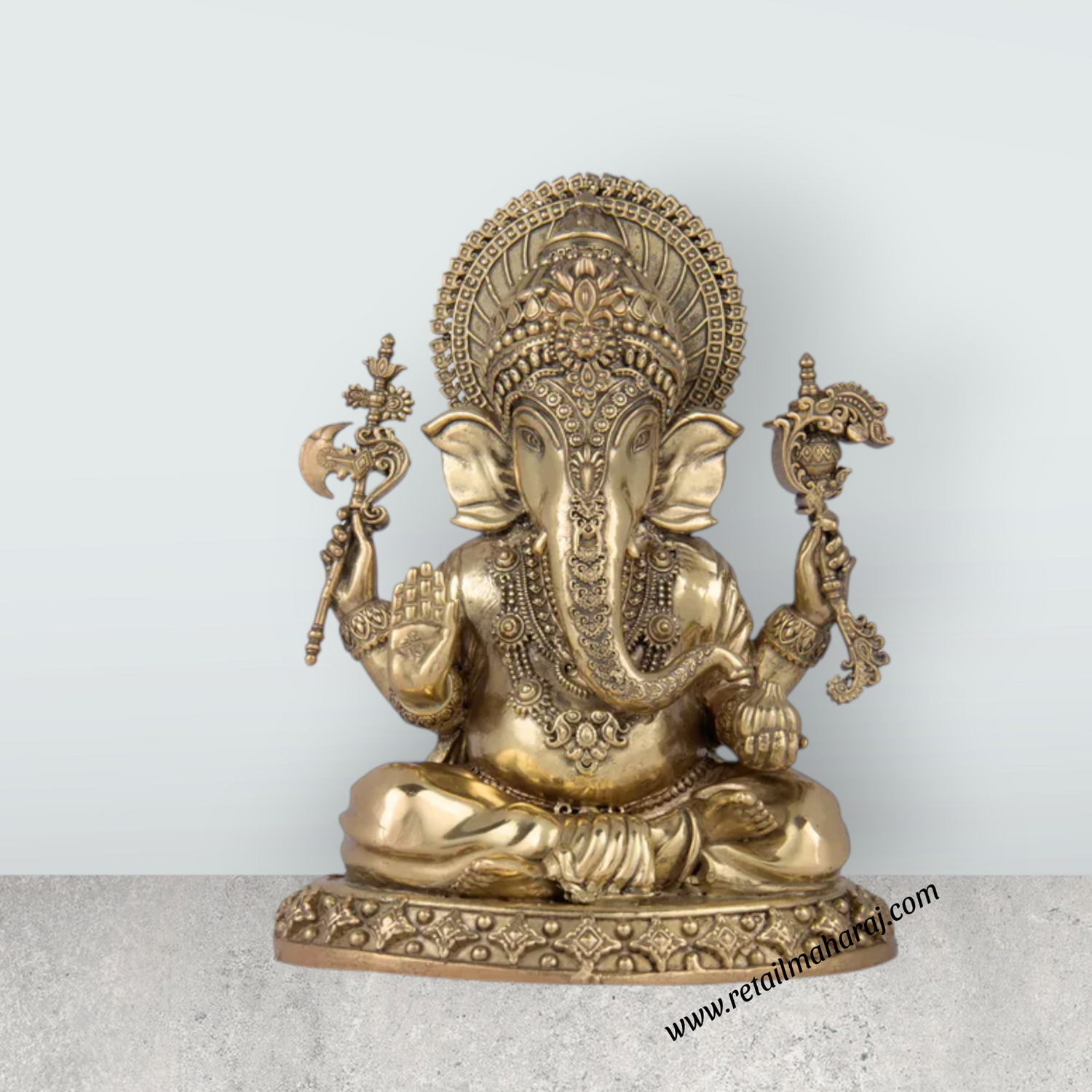 Ganesha Murti Statue - 6.75 x 5 Inches | Brass Idol/ Vinayaka Idol for Pooja/ 985 Gms Approx