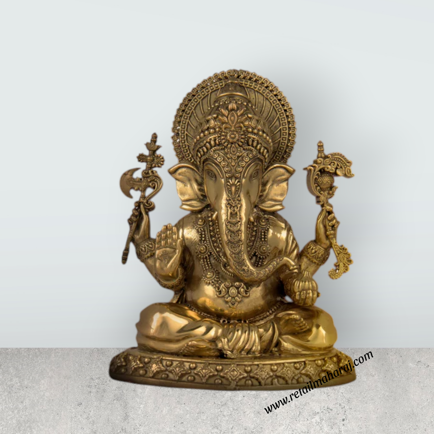 Ganesha Murti Statue - 6.75 x 5 Inches | Brass Idol/ Vinayaka Idol for Pooja/ 985 Gms Approx