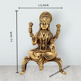 Laxmi Devi Statue - 2.5 x 1.75 Inches | Lakshmi Statue Sitting On Chowki/ Brass Idol for Pooja/ 50 Gms Approx - Retail Maharaj
