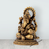 Ganesh Statue - 2.75 x 2 Inches | Brass Vinayaka Idol / Ganesh Idol for Pooja / 95 Gms Approx - Retail Maharaj