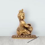 Butter Krishna - 4 x 3.25 Inches | Krishna Idol/ Brass Idol/ Krishna with Butter Statue for Pooja - Retail Maharaj