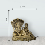 Laxmi Vishnu Idol - 4 x 4 Inches | Vishnu Lakshmi Sheshnag/ Brass Idol/ 355 Gms Approx