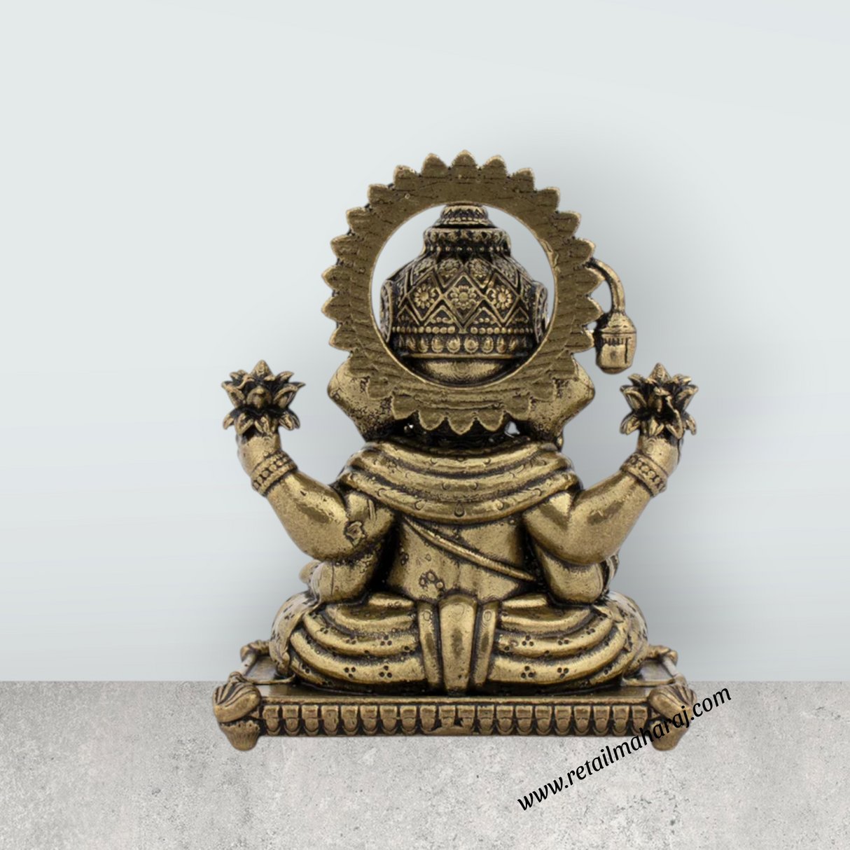 Ganesha Murti Statue - 2 x 1.75 Inches | Brass Idol/ Vinayaka Idol for Pooja/ 55 Gms Approx - Retail Maharaj
