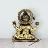 Ganesh Murti - 4 x 3 Inches | Brass Idol / Ganesh Statue Sitting for Pooja/ 340 Gms Approx - Retail Maharaj
