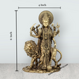 Durga Devi - 6 x 4 Inches | Durga Statue Sitting On Lion/ Brass Idol/ Durga Murti for Pooja/ 515 Gms Approx - Retail Maharaj