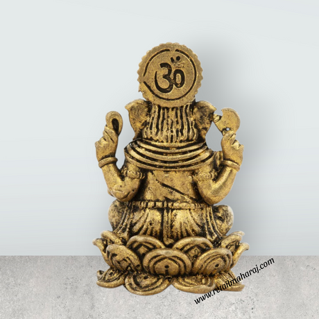 Ganesh Statue - 1.5 x 1 Inches | Brass idol/ Vinayaka Idol / Ganesh Idol for Pooja - Retail Maharaj