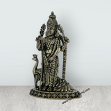 Murugar Standing on Base Murti - 3 x 1.75 Inches | Antique Brass Idol / Murugan Statue for Home & Pooja - Retail Maharaj