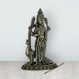 Murugar Standing on Base Murti - 3 x 1.75 Inches | Antique Brass Idol / Murugan Statue for Home & Pooja - Retail Maharaj