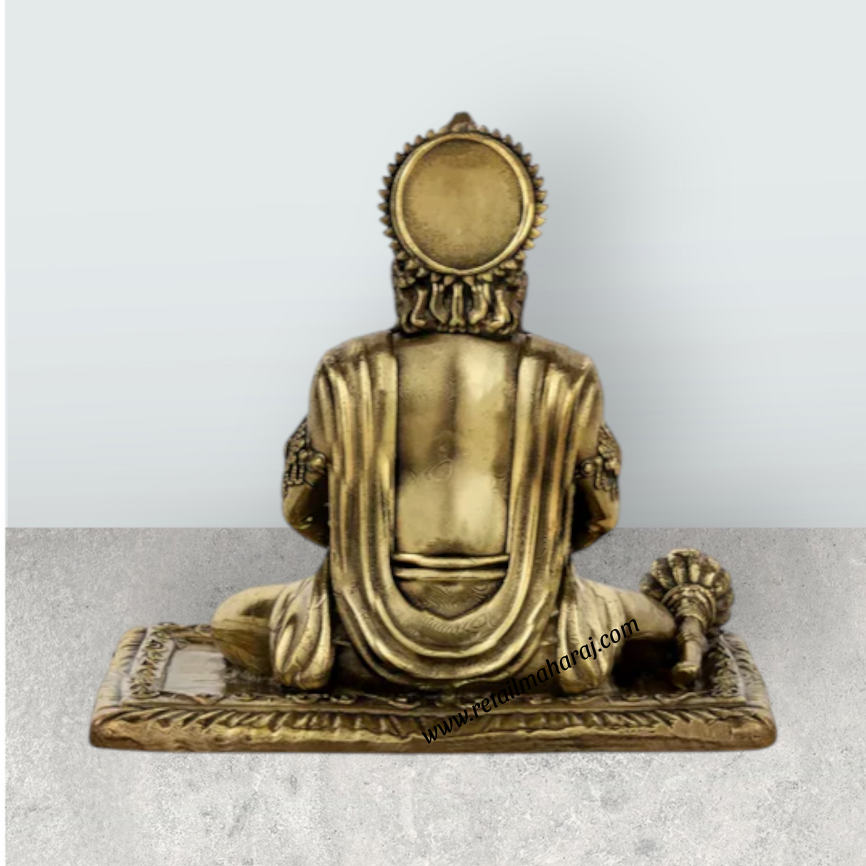 Hanuman Statue – 3 x 3.25 Inches | Brass Anjaneya Idol / Hanuman Murti for Home Temple & Pooja Decor - Retail Maharaj