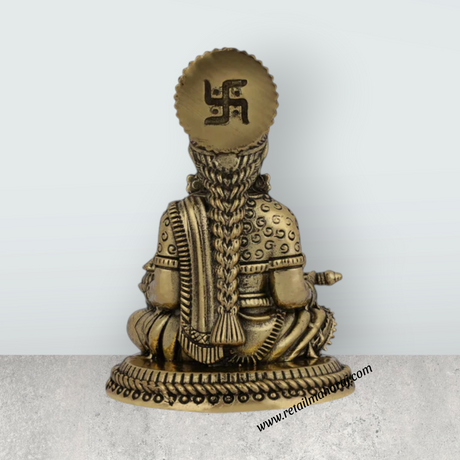 Annapoorani Murti – 3 x 2 Inches | Antique Brass Annapurna Devi Idol for Home & Pooja - Retail Maharaj