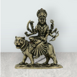Durga Murti Sitting On Tiger – 1 x 0.75 Inches | Antique Brass Durga Idol / Durga Statue For Pooja Room Decor - Retail Maharaj