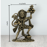 Sanjeevi Hanuman Murti – 1 x 0.75 Inches | Antique Brass Idol / Anjaneya Statue For Home Pooja & Protection - Retail Maharaj