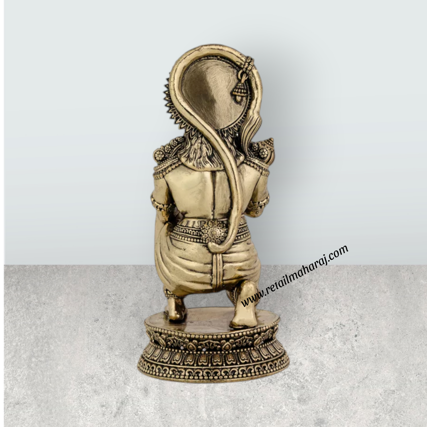 Ramar Murti Set - 10 x 3 Inches | Antique Brass Ram Darbar Idol (Sita Ram Laxman Hanuman) - Retail Maharaj
