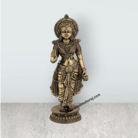 Ramar Murti Set - 10 x 3 Inches | Antique Brass Ram Darbar Idol (Sita Ram Laxman Hanuman) - Retail Maharaj