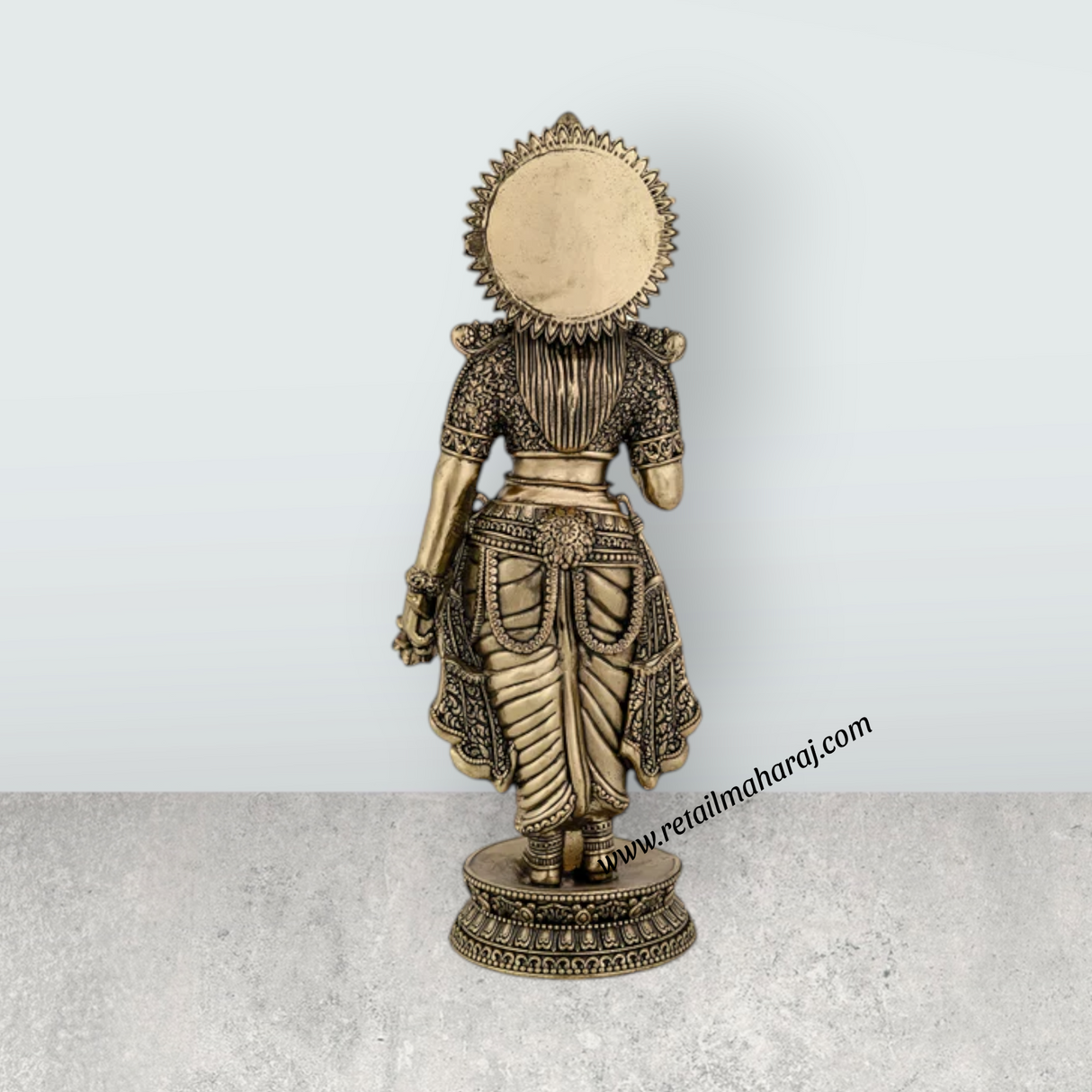 Ramar Murti Set - 10 x 3 Inches | Antique Brass Ram Darbar Idol (Sita Ram Laxman Hanuman) - Retail Maharaj